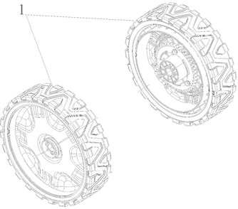 Wheels (8x2) (Drive) Diagram and Parts List for 12AVO2R3752 2024 Yard Machines Lawn Mower